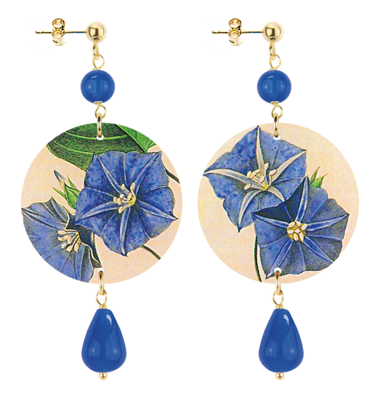 Orecchini Fiori Piccolo Blu - Lebole Maison